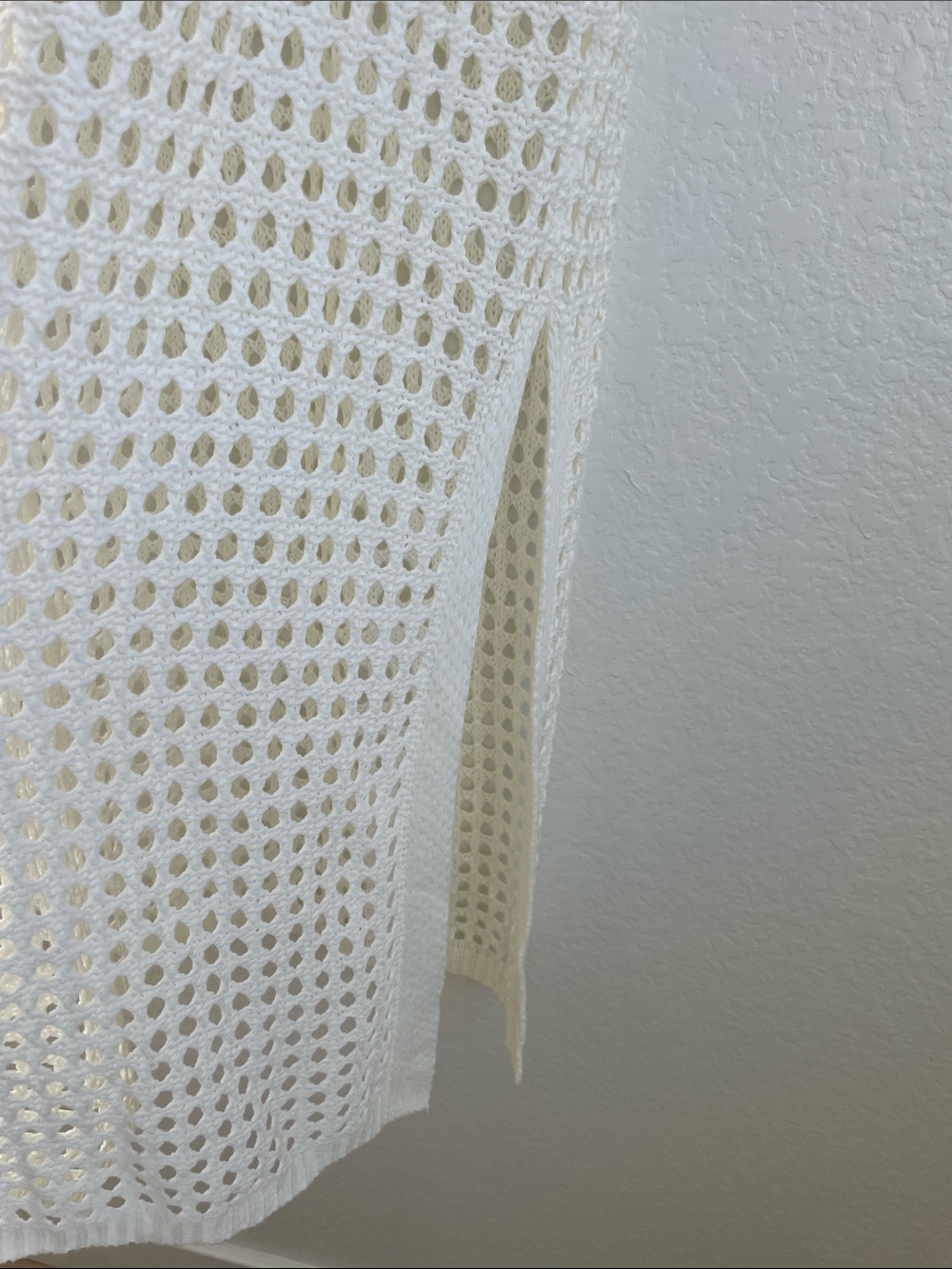 Sleeveless Dtess Crochet Knit Midi Dress in Cream | medium